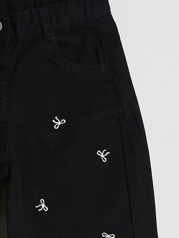 Moudda LC Waikiki - Pantalon tissé en denim Fille Rodéo noir - Tunisie 3