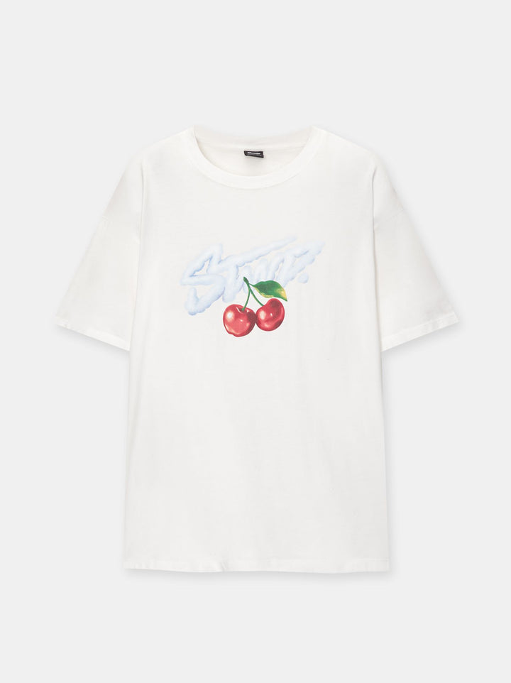 Moudda PULL & BEAR - T-Shirt Lavé Logo STWD Cerises - Tunisie 3