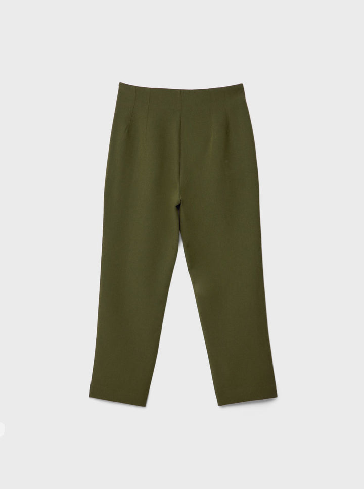 Moudda STRADIVARIUS - Pantalon de Ville Taille Haute avec Pinces Kaki Longueur Spéciale - Tunisie 4
