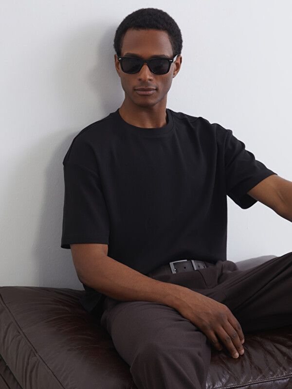 Moudda LC Waikiki - T-shirt manches courtes en jersey pour Homme couleur Noir - Tunisie 1