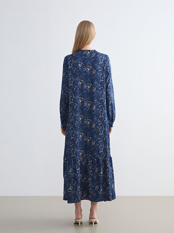 Moudda LC Waikiki - Robe tissée manches longues Femme Imprimé en blanc - Tunisie 4