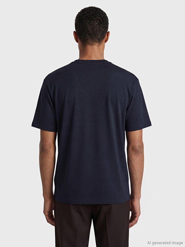 Moudda LC Waikiki - T-shirt manches courtes en jersey pour Homme couleur Bleu marine - Tunisie 3