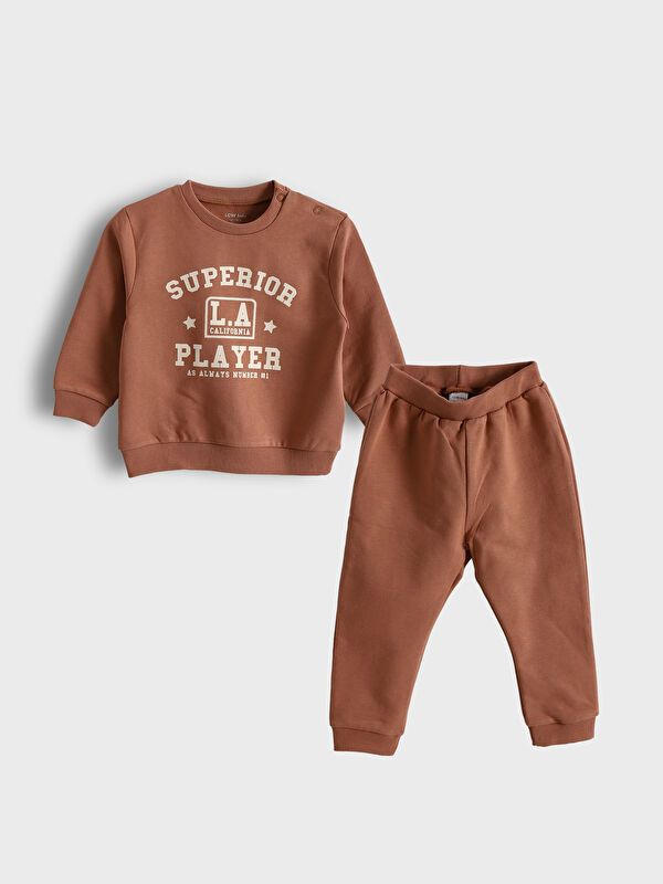 Moudda LC Waikiki - Ensemble en jersey manches courtes Garçon Brun clair - Tunisie 1