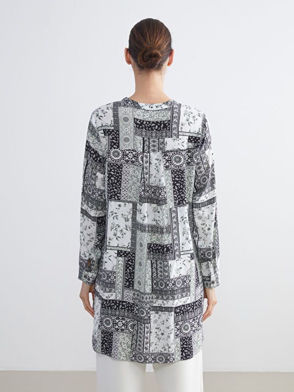 Moudda LC Waikiki - Tunique tissée imprimée manches longues Femme Imprimé en noir - Tunisie 4