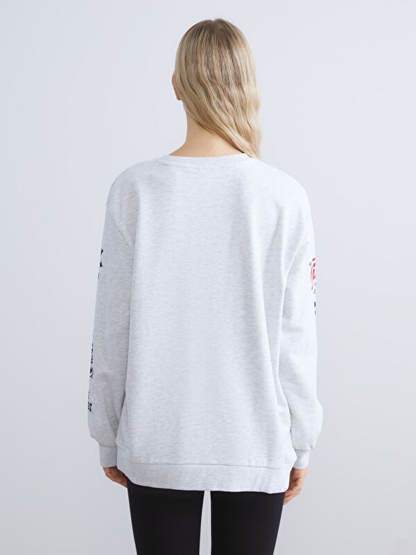 Moudda LC Waikiki - Sweatshirt en jersey sous licence Femme Mélange de gris - Tunisie 4