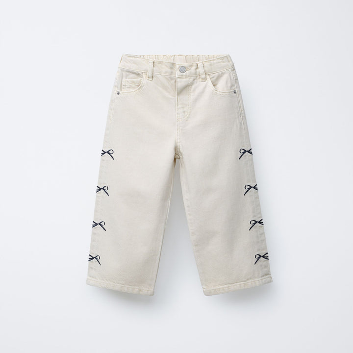 Moudda ZARA - Pantalon Enfant Serge Culotte - Broderie & Nœuds - Tunisie 1