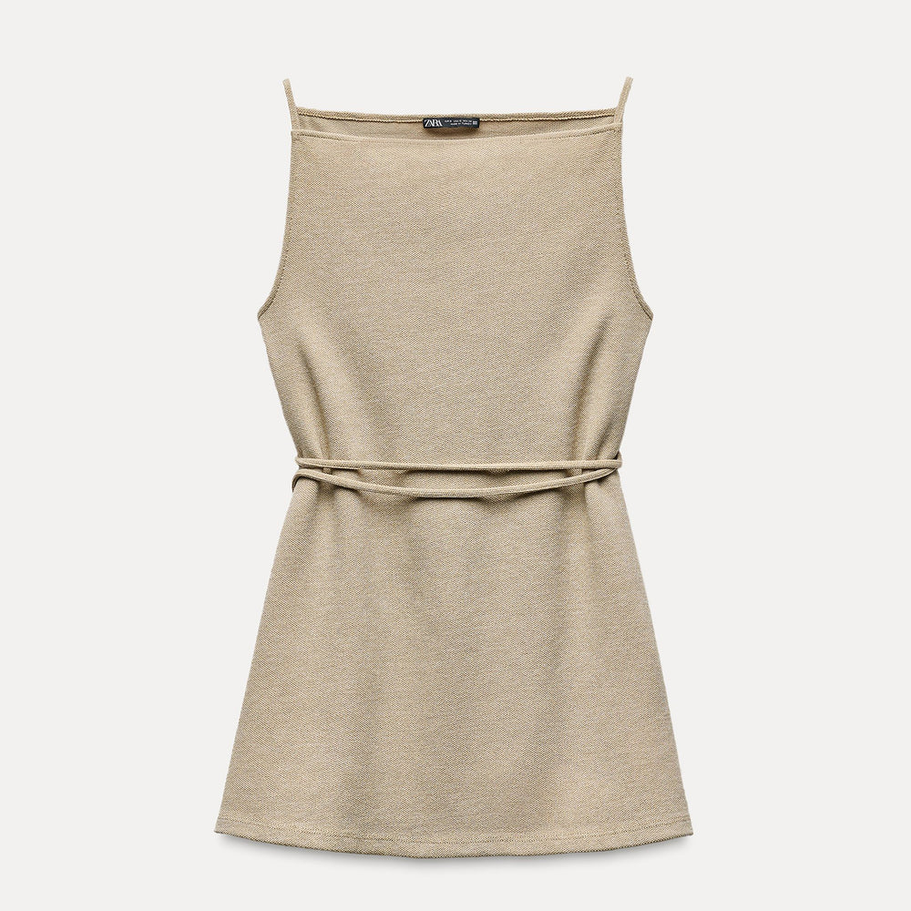 Moudda ZARA - Top Long à Ceinture Doux Piqué - Tunisie 2