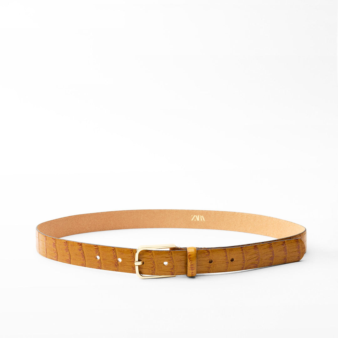 Moudda ZARA - Ceinture cuir 3 cm, boucle carrée croco - Tunisie 1