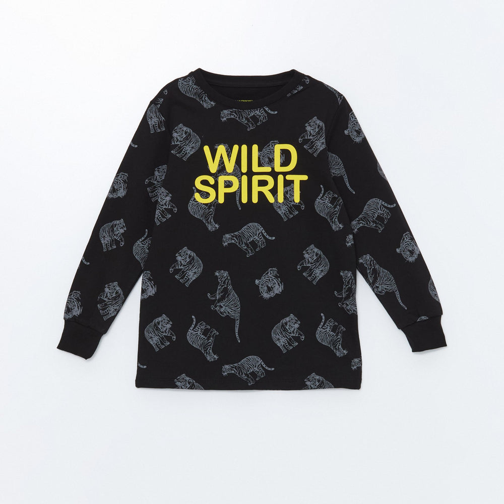 Moudda LC Waikiki - Pyjama en jersey manches longues Garçon Impression anthracite - Tunisie 2