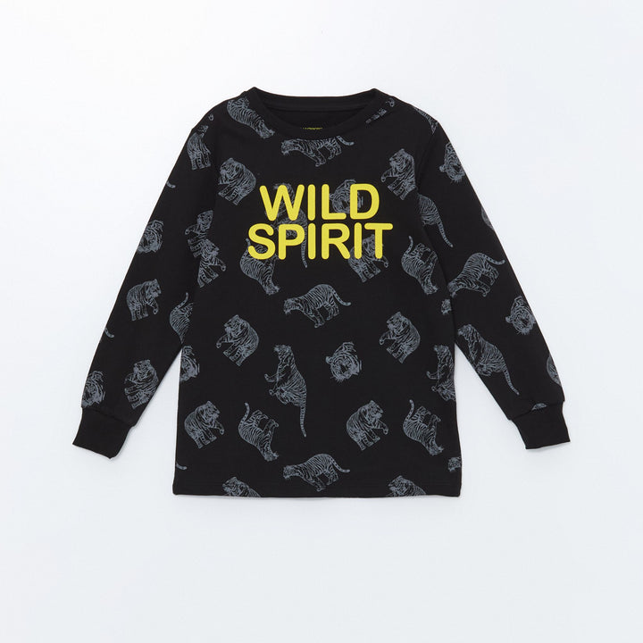 Moudda LC Waikiki - Pyjama en jersey manches longues Garçon Impression anthracite - Tunisie 2