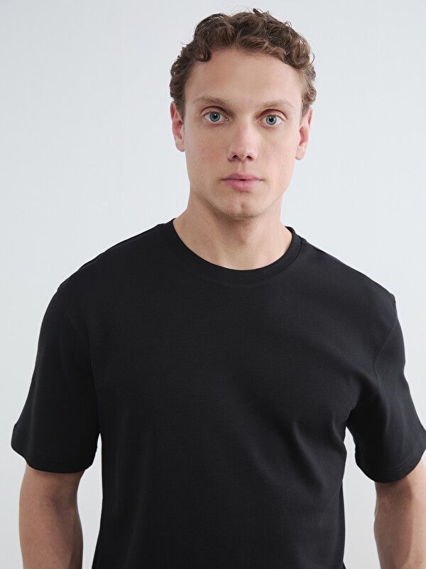 Moudda LC Waikiki - T-shirt manches courtes en jersey pour Homme couleur Noir - Tunisie 1