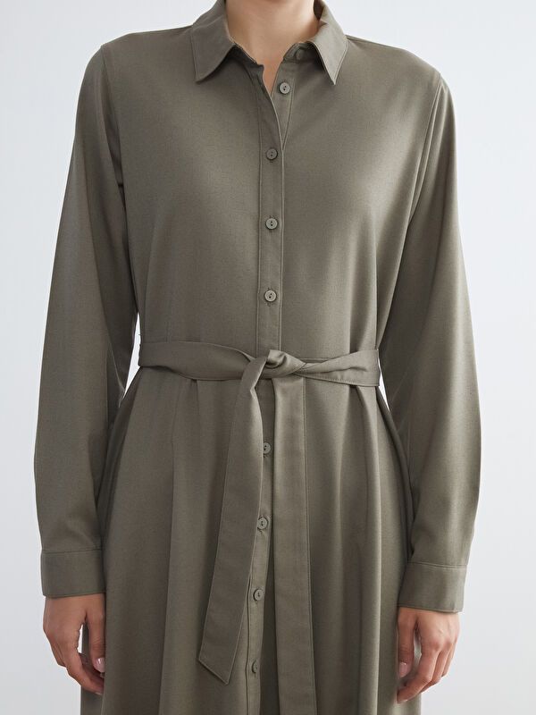 Moudda LC Waikiki - Robe tissée manches longues Femme Kaki - Tunisie 3