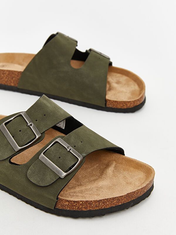 Moudda LC Waikiki - Pantoufles couleur Vert kaki pour hommes - Tunisie 3