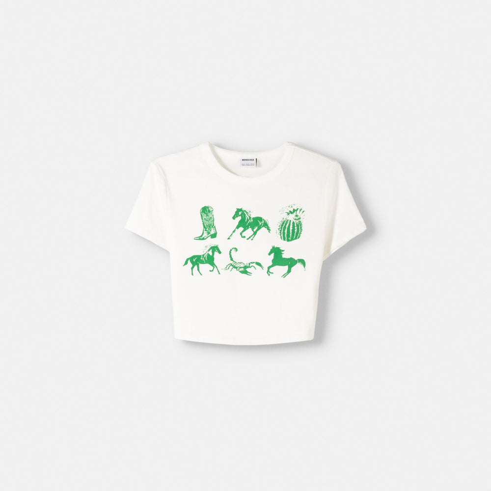 Moudda BERSHKA - T-shirt imprimé Far West - Tunisie 2