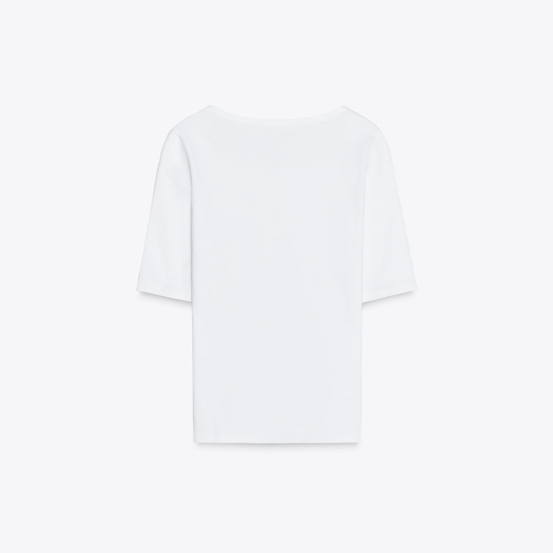 Moudda ZARA - T-Shirt - Coton/Élasthanne & Encolure Carrée - Tunisie 2