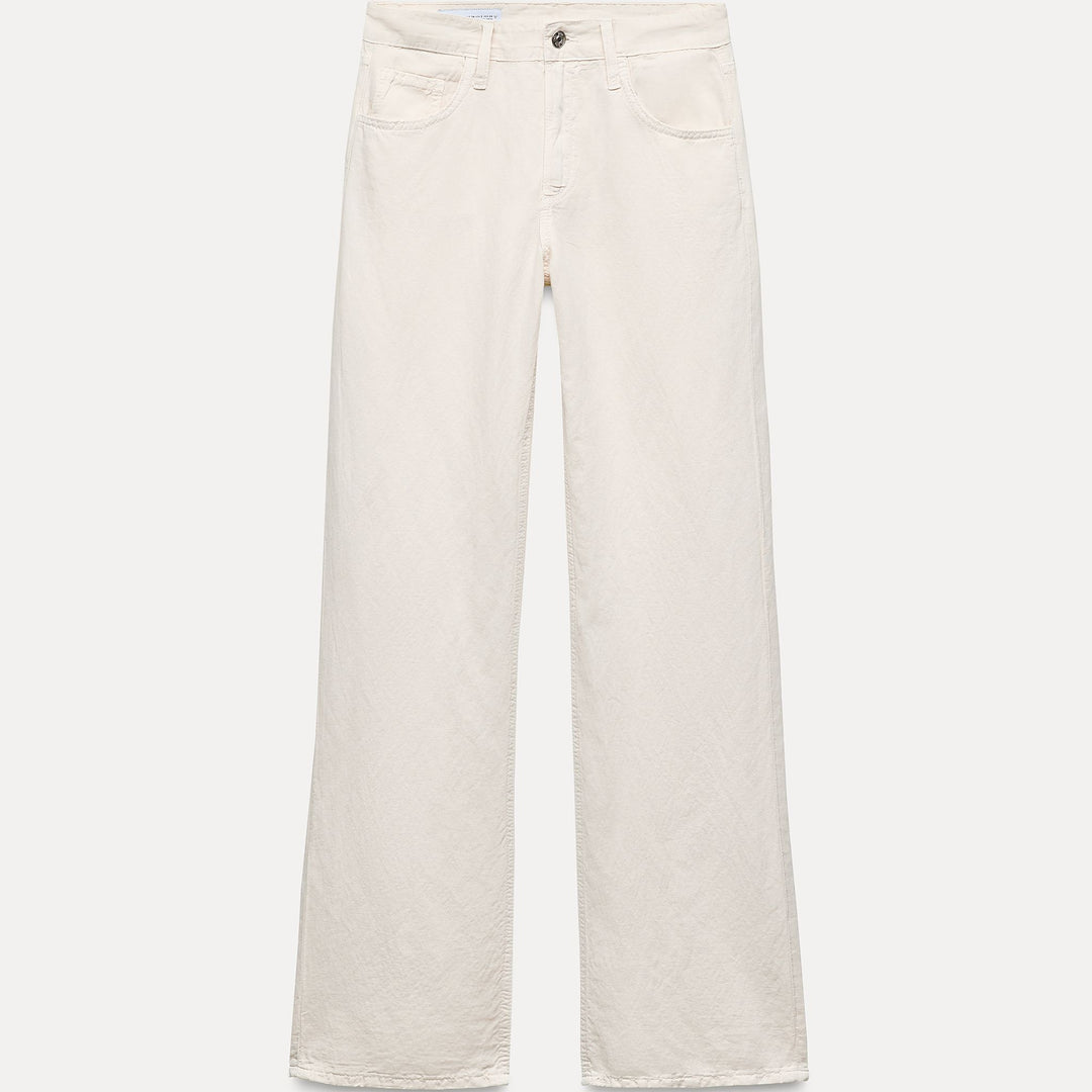 Moudda ZARA - Pantalon jambe large lin taille mi-haute - Tunisie 1