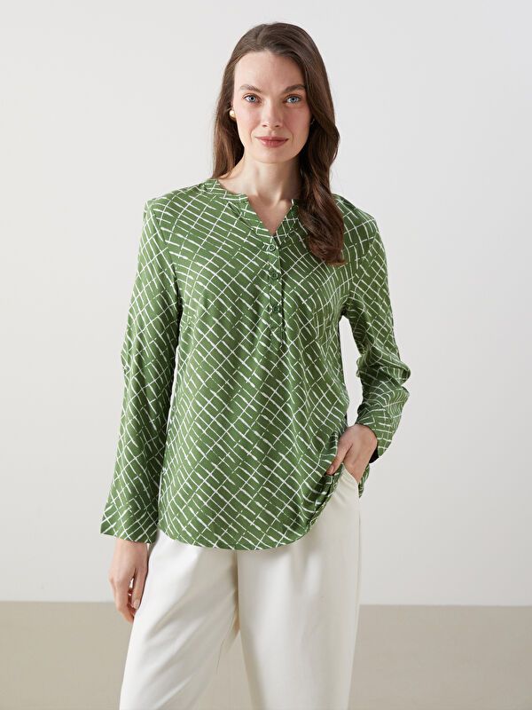 Moudda LC Waikiki - Chemise tissée imprimée cv à manches longues pour Femmes - Tunisie 1