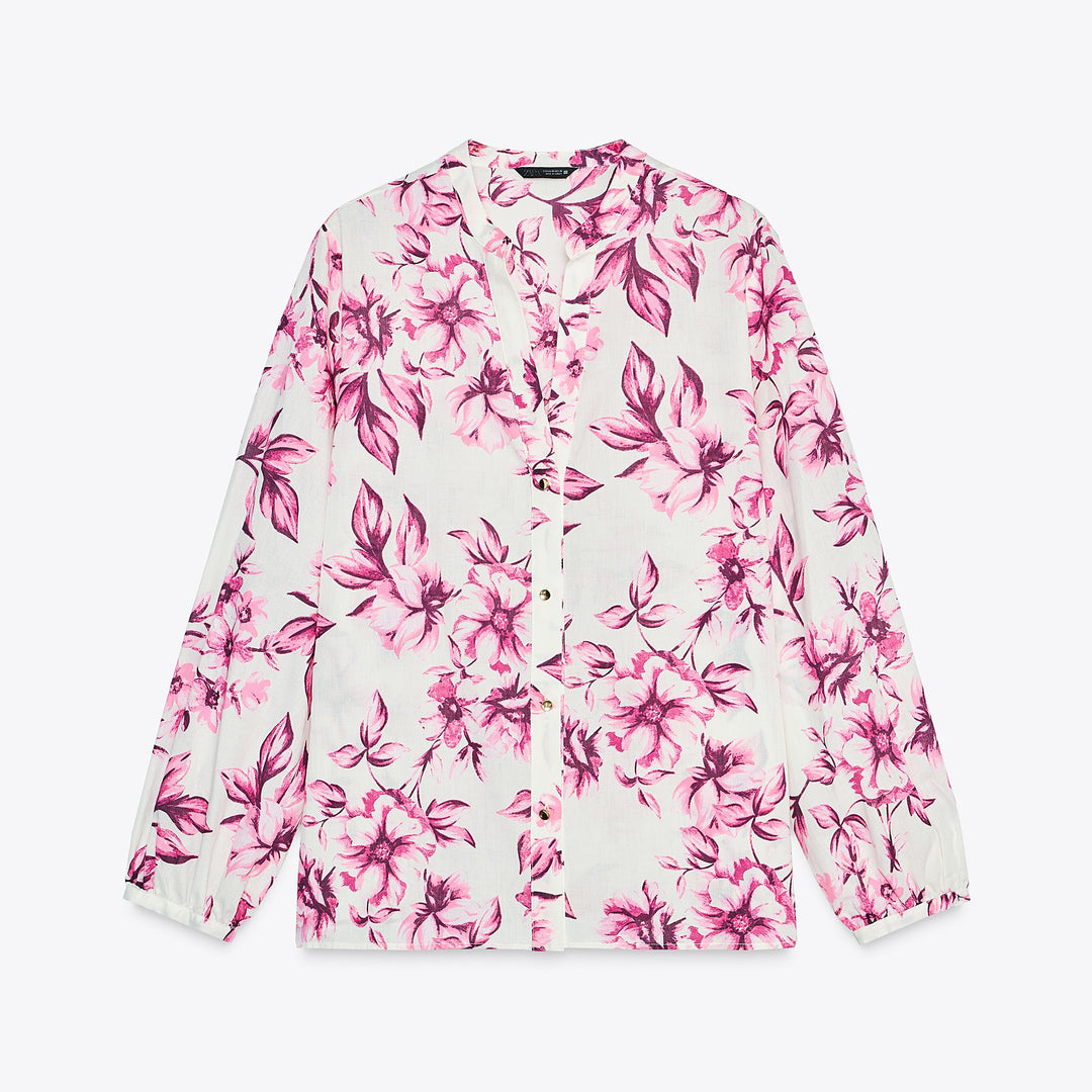 Moudda ZARA - Ensemble Blouse Coton Imprimée - Col Caja - Tunisie 1