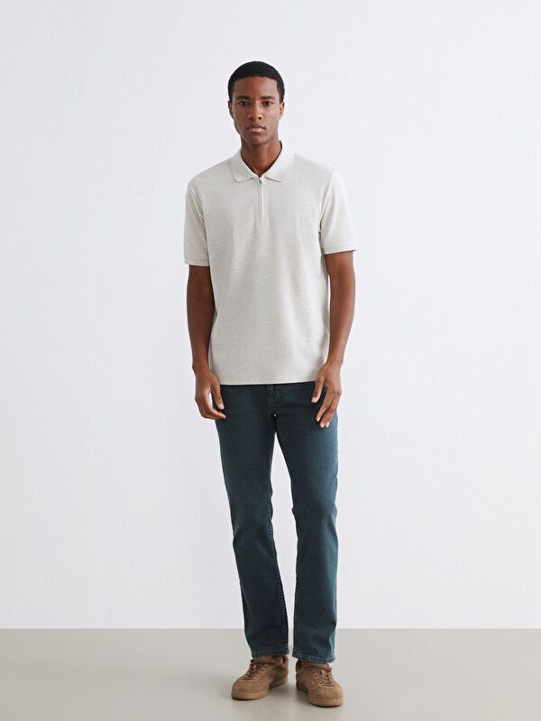 Moudda LC Waikiki - T-shirt col polo manches courtes en jersey pour Homme couleur Beige mélangé - Tunisie 2