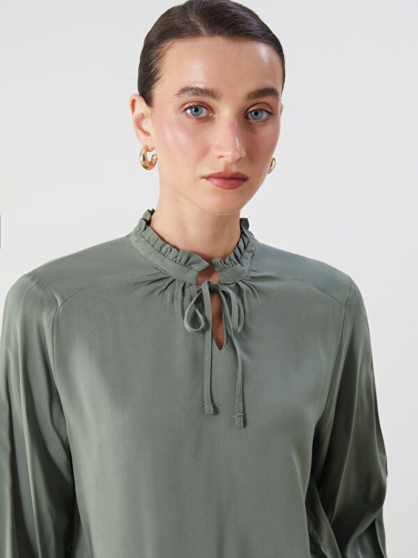 Moudda LC Waikiki - Blouse tissée manches longues Femme Vert menthe - Tunisie 1
