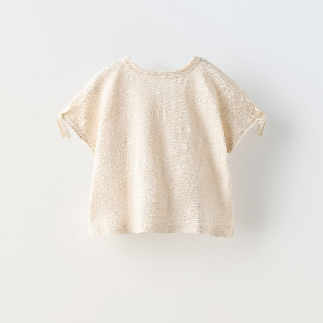 Moudda ZARA - T-shirt manches courtes flammé rustique nœud dos - Tunisie 2