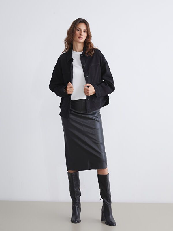 Moudda LC Waikiki - Chemise tissée manches longues en denim Femme Rodéo noir+m - Tunisie 2