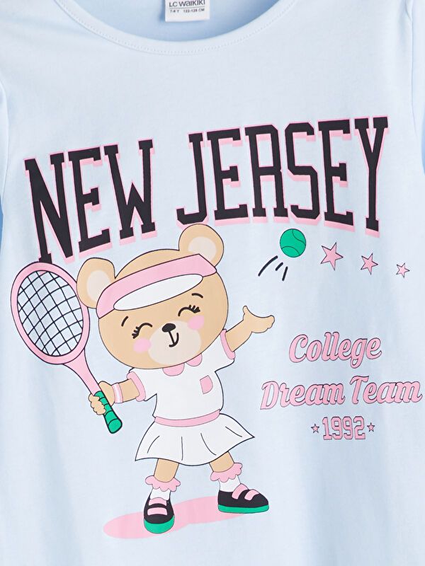 Moudda LC Waikiki - Pyjama en jersey manches longues moyen Fille Bleu clair - Tunisie 3