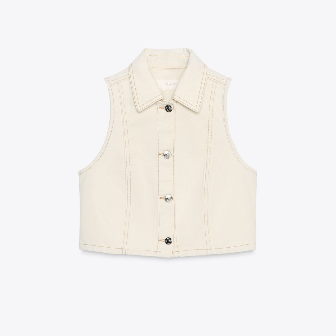 Moudda ZARA - Gilet Denim - Boutons Visibles - Tunisie 1