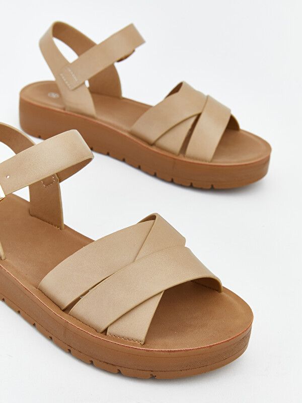 Moudda LC Waikiki - Sandales pour Femme couleur  Beige - Tunisie 3