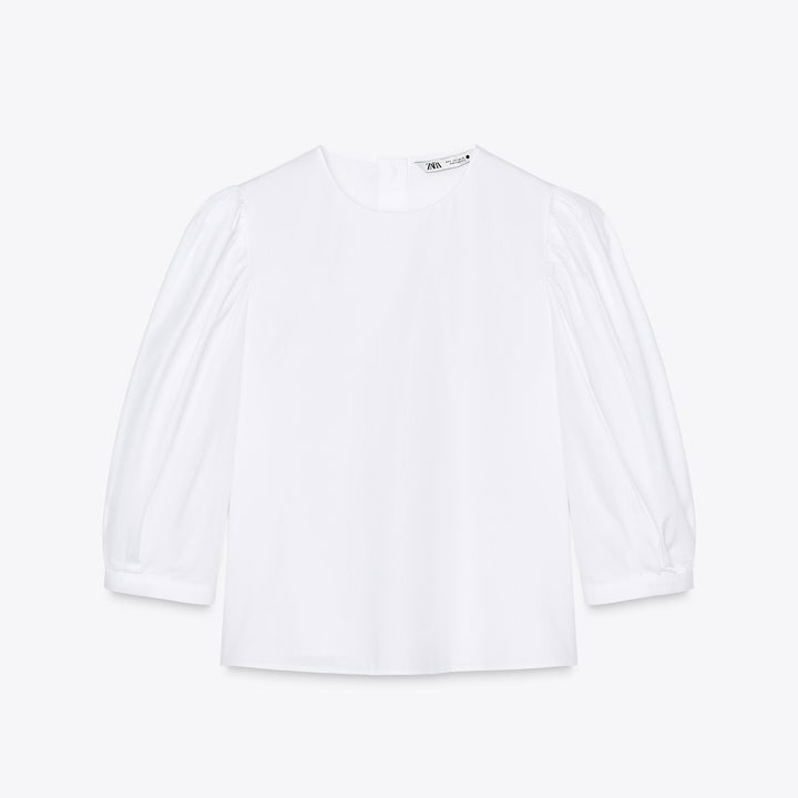 Moudda ZARA - Chemise Popeline - Pinces & Manches Bouffantes - Tunisie 1