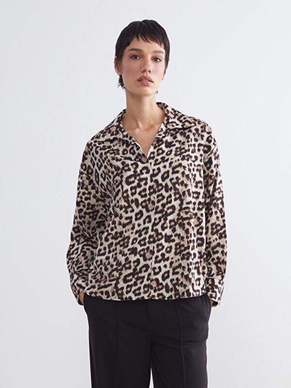 Moudda LC Waikiki - Chemise tissée manches longues Femme Imprimé en noir - Tunisie 1