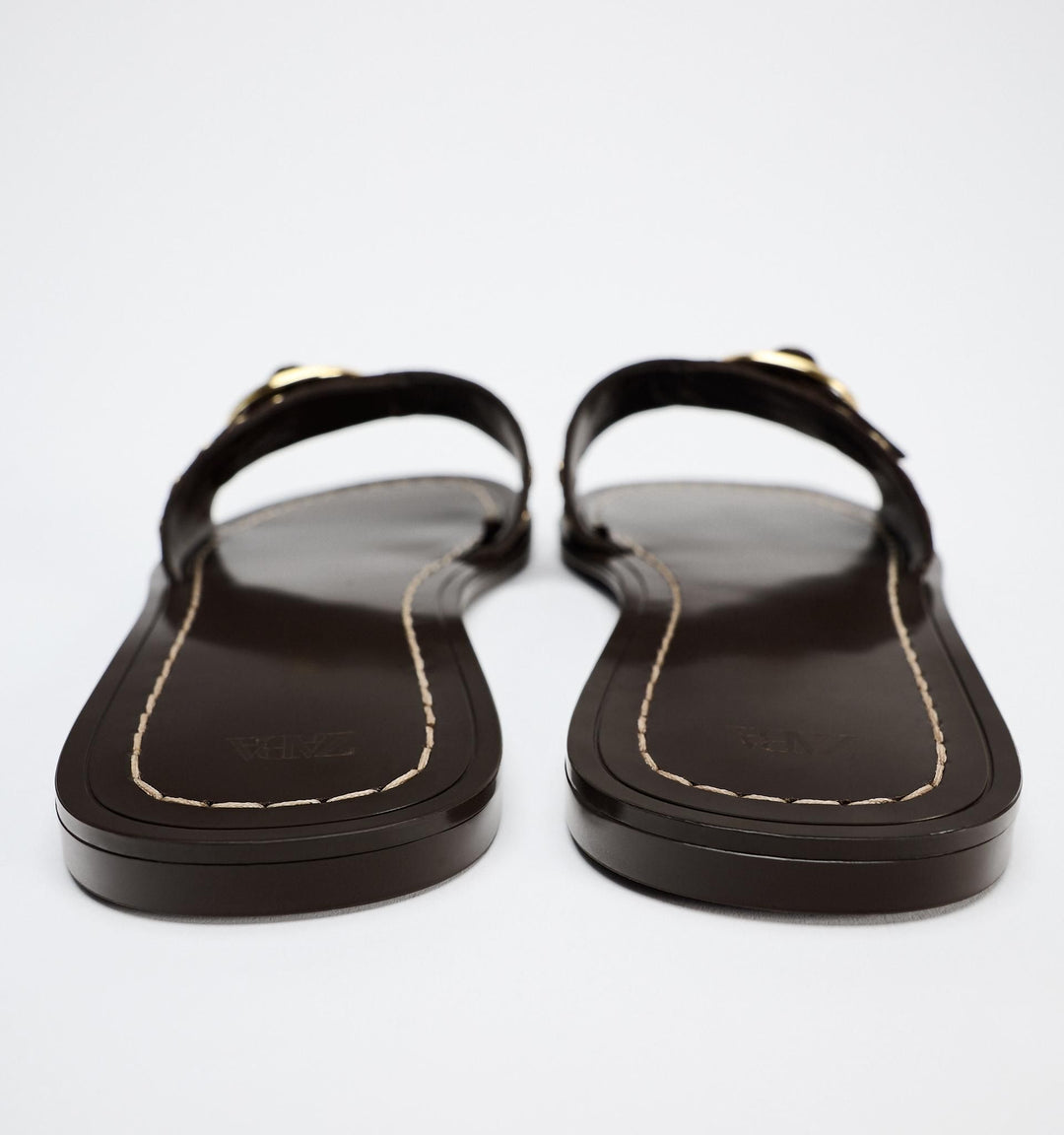 Moudda ZARA - Sandales plates cloutées daim - Tunisie 4