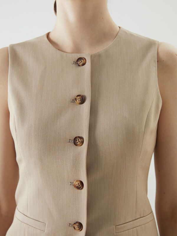 Moudda LC Waikiki - Débardeur tissé Femme Beige - Tunisie 3