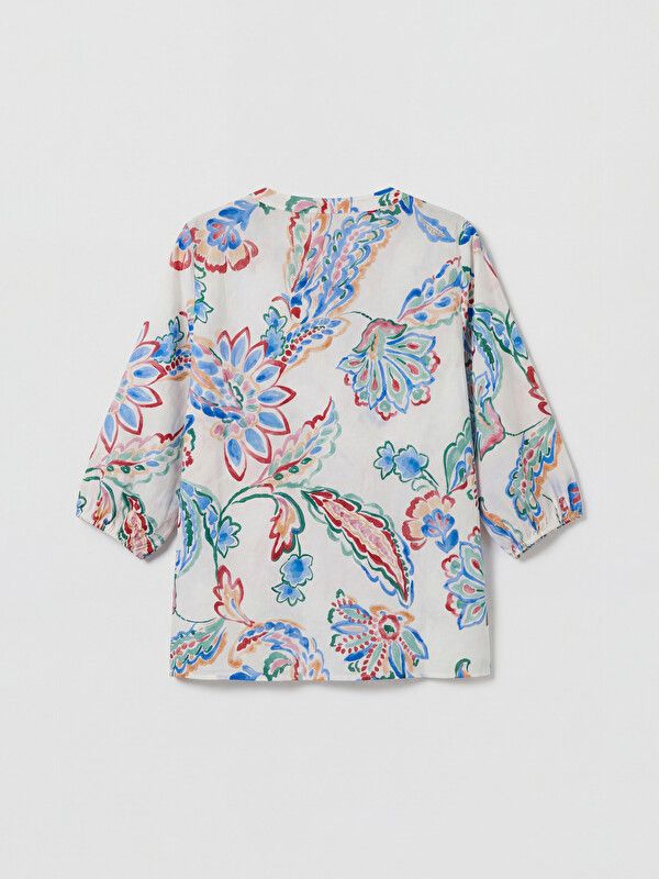 Moudda LC Waikiki - Chemisier (blouse) imprimé manches longues en tissu pour Femme couleur Bleu imprimé - Tunisie 2
