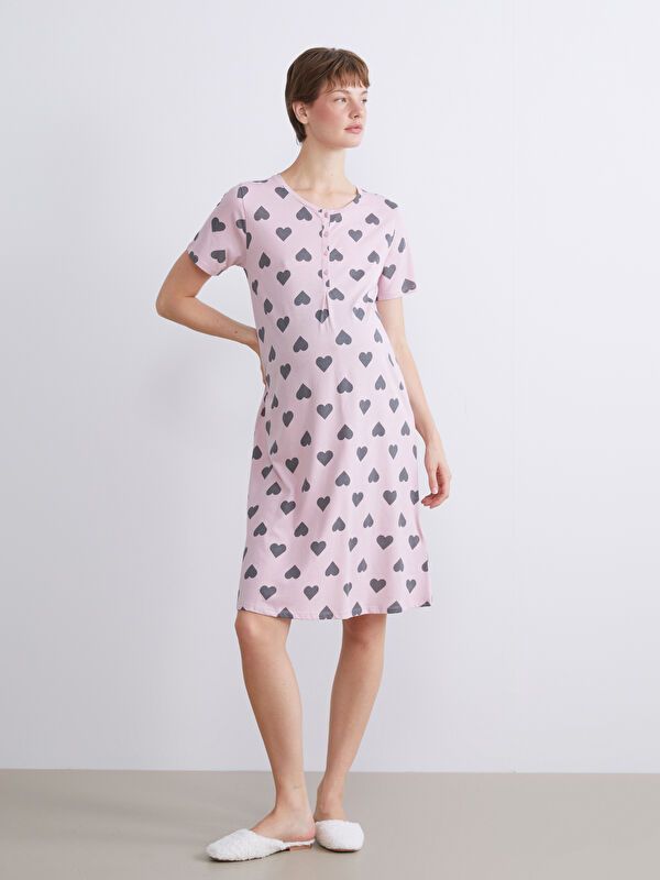 Moudda LC Waikiki - Chemise de nuit maternité Femme Rose poussiéreux clair - Tunisie 2