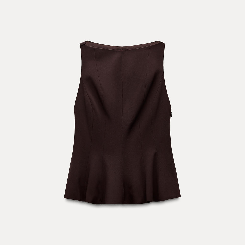 Moudda ZARA - Haut en poliviscose, col rond, effet péplum - Tunisie 2