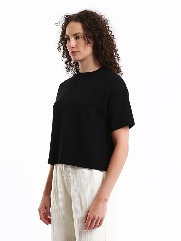 Moudda LC Waikiki - Body jersey manches courtes Femme Noir - Tunisie 4