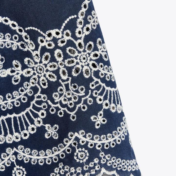 Moudda ZARA - Ensemble Chemise - Broderie Contrastée Bas & Manche - Tunisie 3
