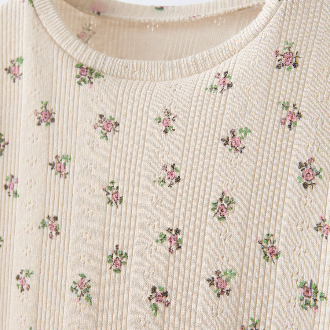 Moudda ZARA - T-shirt enfant en pointelle, mini-fleurs bohème - Tunisie 3