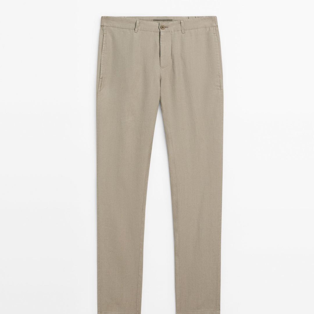 Moudda Massimo Dutti - Pantalon 100 % lin sophistiqué fuselé - Tunisie 1