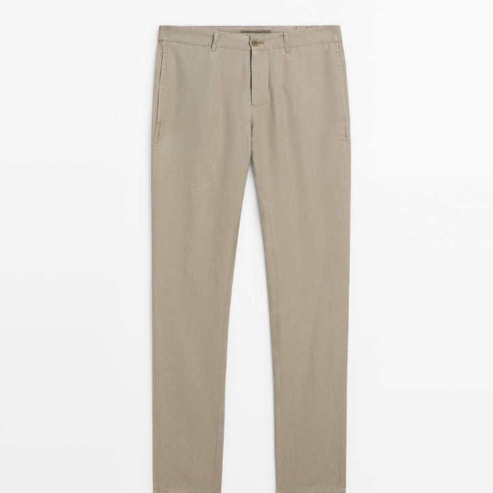 Moudda Massimo Dutti - Pantalon 100 % lin sophistiqué fuselé - Tunisie 1