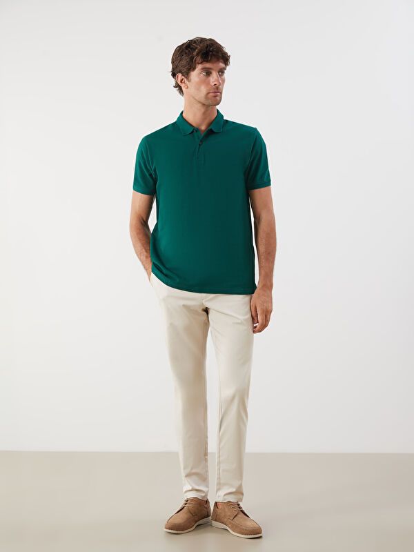 Moudda LC Waikiki - T-shirt jersey col polo manches courtes Homme Vert - Tunisie 2