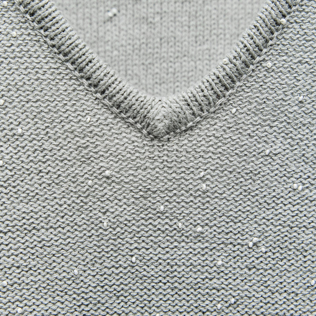 Moudda ZARA - Pull encolure bateau col en V dos perles coordonné - Tunisie 4