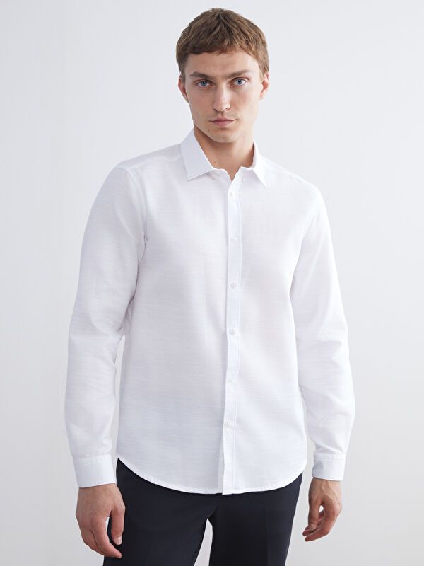 Moudda LC Waikiki - Chemise tissée manches longues Homme Buxe blanc - Tunisie 1