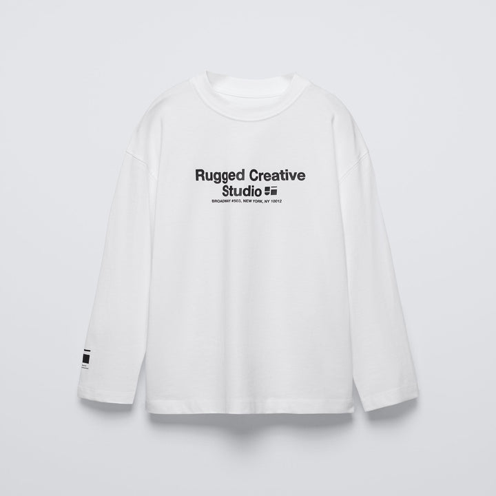 Moudda ZARA - T-shirt manches longues graphique, blanc - Tunisie 1