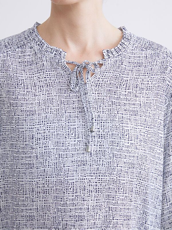 Moudda LC Waikiki - Blouse tissée imprimée manches longues Femme Imprimé écru - Tunisie 3