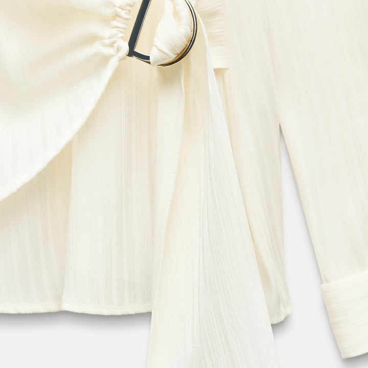 Moudda ZARA - Chemise tissu brillant manches longues croisée avec boucle - Tunisie 4