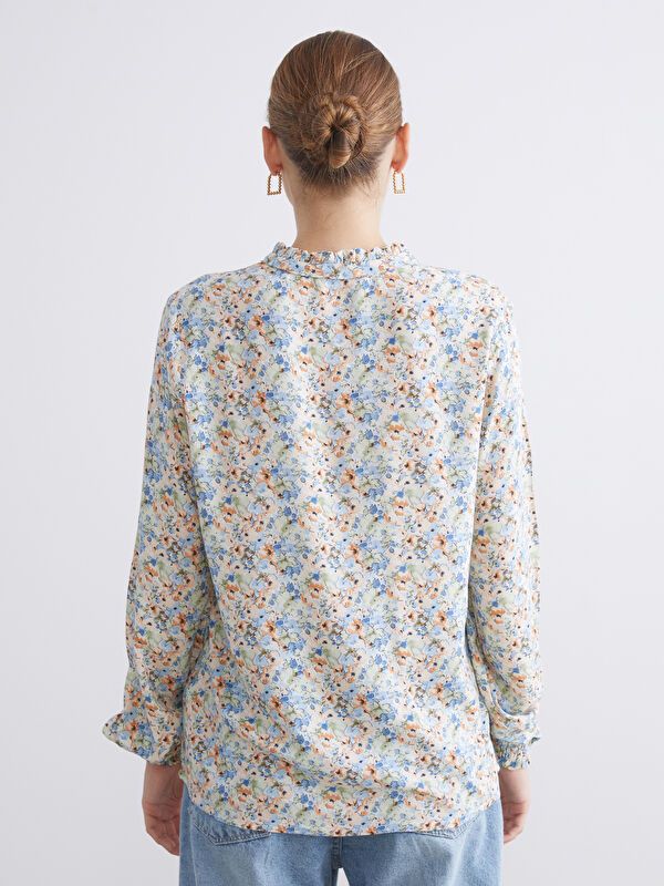 Moudda LC Waikiki - Blouse tissée imprimée manches longues Femme Imprimé vert - Tunisie 4