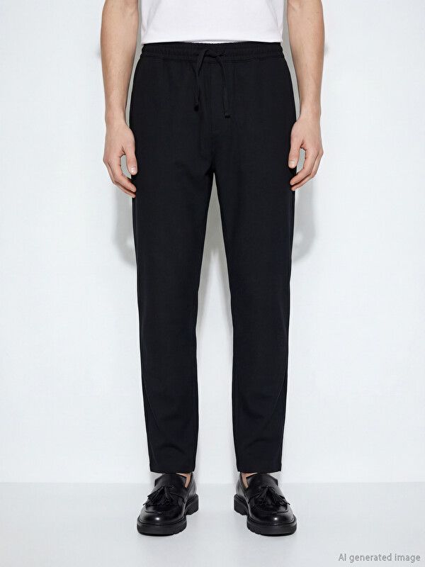 Moudda LC Waikiki - Pantalon mi-saison en tissu pour Homme couleur Noir - Tunisie 2