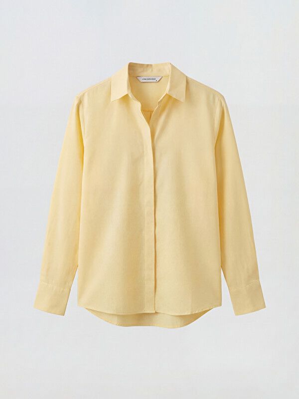 Moudda LC Waikiki - Chemise manches longues en tissu pour Femme couleur Jaune - Tunisie 1